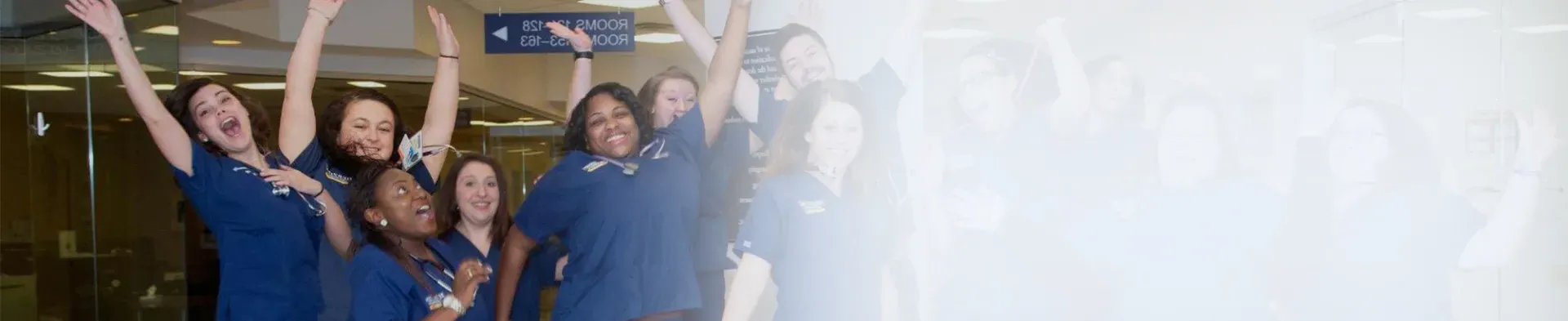 Students Celebrating Certification at Nursing School near Akron, Ohio